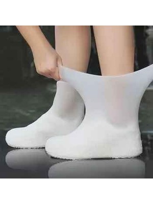 Storemax Toptassell Kaymaz Tabanlı Silikon Ayakkabı Yağmur Koruyucu Kılıf, Su Geçirmez, Elastik, Kaymaz Tabanlı, Taşınabilr (Siyah, L (40-45))