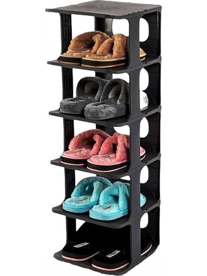 Storemax Toptassell Orret Home 5 Katlı Plastik Ayakkabılık Raf, Eklenebilir ve Büyütülebilir Düzenleyici Organizer, Kapı Önü ve Ev Içi Kullanım Için Ideal, Uzun Ömürlü ve Dayanıklı (Siyah)