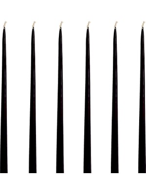 Storemax Toptassell Petekoğlu (6 Adet x 35CM) Konik Balmumu Mum Şamdan Mumu Doğal Petek Bal Mumu Mum Siyah Dekoratif Beeswax Candle Black