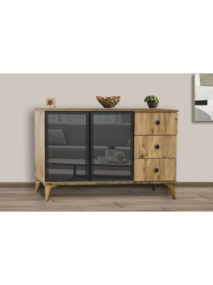 Yuvaset Home Maye Reflekte Mini Konsol Çam Camlı