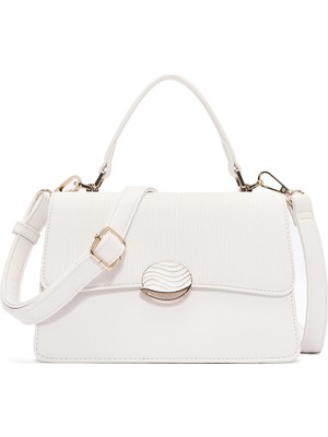 Derimod Kadın Krem Uzun Askılı Baskılı Çapraz Çanta 26SBD282226