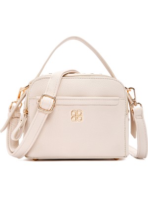 Derimod Kadın Ekru Zımbalı Çapraz Çanta 26SBD2422FT