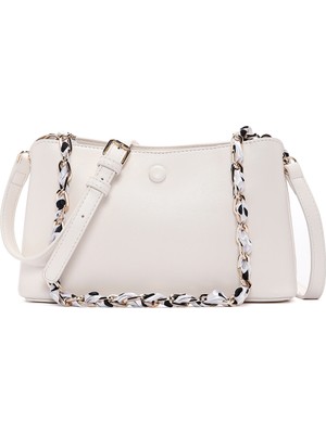 Derimod Kadın Beyaz Uzun Askılı Klasik Omuz Çantası 26SBD281418