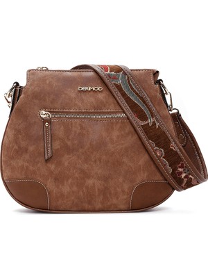 Derimod Kadın Taba Uzun Askılı Nubuk Çapraz Çanta 26SBD2101V3