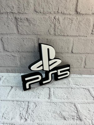 Playstation 5 Logo Duvar Dekoru Minimal Tasarım 16×12 cm
