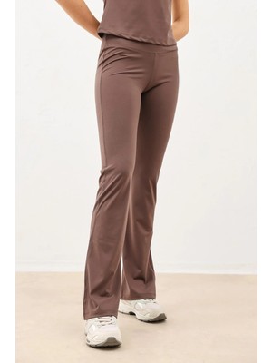 Antioch Kahve Yüksek Bel Ispanyol Paça Kadın Tayt