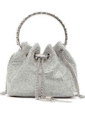 Derimod Kadın Gümüş Uzun Zincir Askılı Taşlı Mini Abiye Çantası 26SBD2956TS