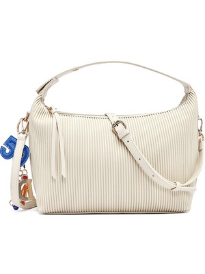 Derimod Kadın Krem Uzun Askılı Baskılı Charmlı Kol Çantası 26SBD282026