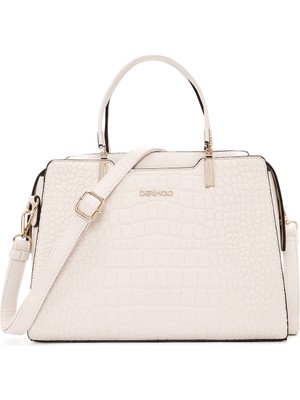 Derimod Kadın Bej Uzun Askılı Kroko Kol Çantası 26SBD2830E3