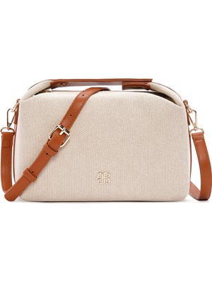 Derimod Kadın Bej Uzun Askılı Kumaş Çapraz Çanta 26SBD28176F