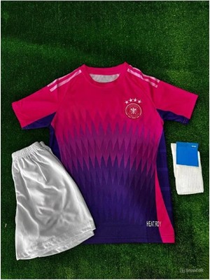 Alaturka Mix Almanya Euro 2024 Isimsiz Deplasman Pembe Çocuk Forması 3'lü Set (Pink)