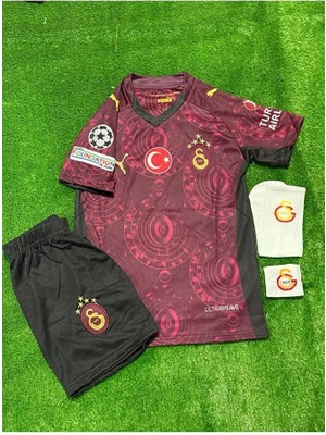 Alaturka Mix 5 Yıldız Gal'atâs'arây 2025/26 .isimsiz Deplasman Bordo Çocuk Forması 4lü Set