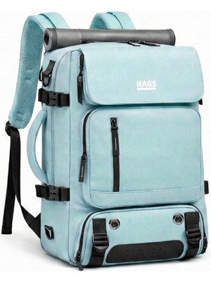 Haegs Seyahat Sırt Çantası, 3in1 Dönüştürülebilir, Bavul Kadın Seyahat Çantası Ayakkabı Bölmeli Mavi