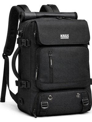 Haegs Seyahat Sırt Çantası, 3in1 Dönüştürülebilir, Kabin Onaylı Laptop, Bilgisayar Çok Bölmeli Siyah