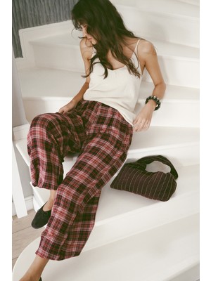 Nisan Triko Kareli Balon Pantolon