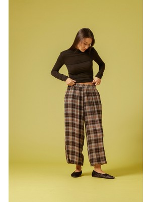 Nisan Triko Kareli Balon Pantolon