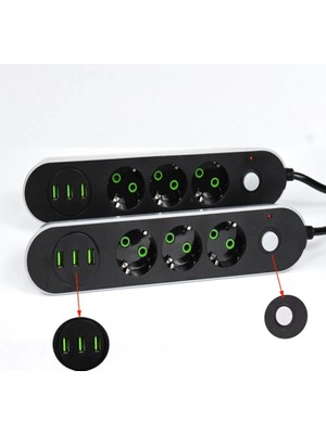 Freedom Storee USB Yuvalı Üçlü Priz