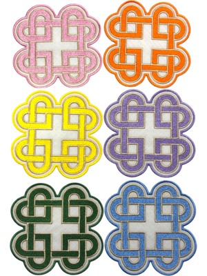 AGBTREND 6 Lı Set Karışık Renkte Sonsuz Aşk Kelt Düğümü Sembol Tasarımlı Modern Kokteyl Kahve Sunum Peçetesi 15CM