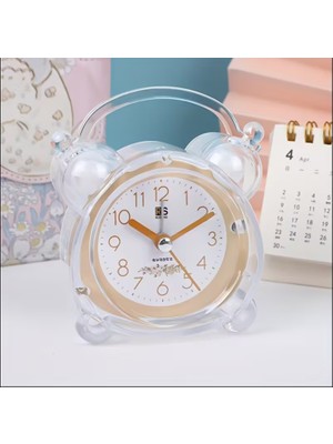 Es Dekor Sarı Minimalist Kristal Alarm Saat Şeffaf Plastik