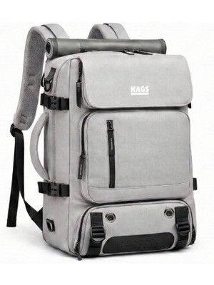 Haegs Seyahat Sırt Çantası, 3in1 Dönüştürülebilir, Multi Cepli Organizer Sırt ve El Çantası, Gri