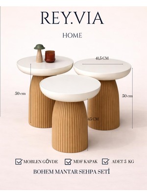 Bohem 3'lü Sehpa Zigon