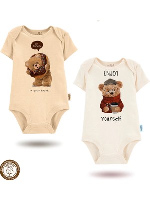 Mahfel %100 Pamuklu Premium Çıtçıtlı Bebek Body Zıbın 832-833