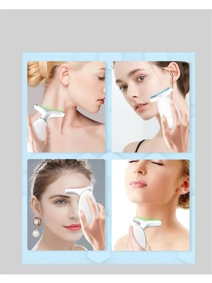 Cilt Yenileyici Şarjlı Güzellik Aleti – Pozitif/negatif Iyon, Titreşimli Masaj ve Kırmızı-Mavi-Yeşil Işıkla