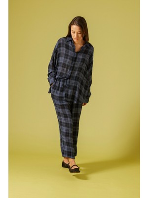 Nisan Triko Kareli Balon Pantolon