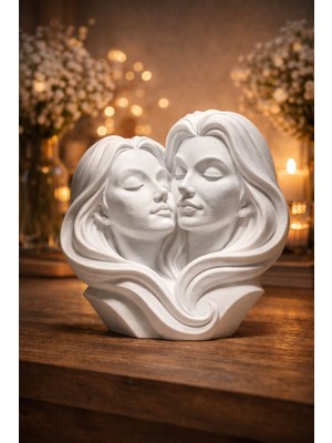 3D Boyuthane Anne Kız Dekoratif Heykel