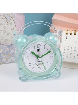 Es Dekor Yeşil Ruısung Minimalist Kristal Alarm Saat Şeffaf Plastik