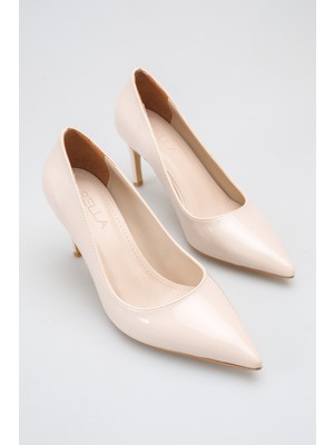 Rella Ten Rugan Sivri Burun Stiletto Topuklu Şık Klasik Kadın Ayakkabı