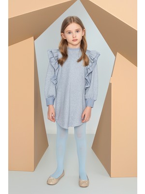 SheShe Gümüş Pırıltılı Sweat Elbise