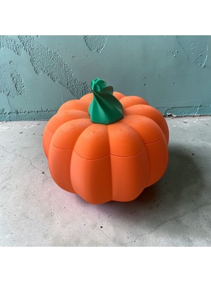 3D Tasarım Balkabağı Kapaklı Kutu/sunumluk (2li Ürün )