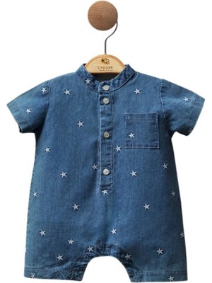 Cassiope Yıldız Desenli Kot Tulum & Unisex Bebek Şık Model Salopet