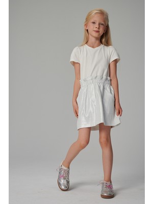 SheShe Gümüş Etek Blüz Kombo Elbise