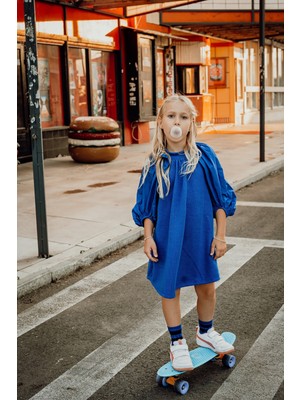 SheShe Tafta Balon Kol Triko Elbise