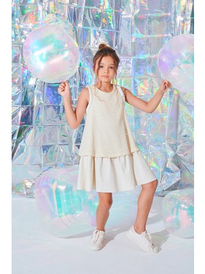 SheShe Bej Keten Elbise