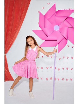 SheShe Cut Out Bel Detaylı Pembe Elbise