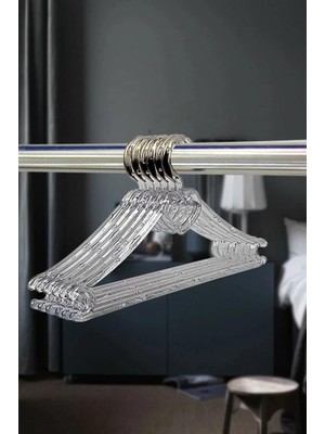 abnturk Şeffaf Kristal Askı 12 Adet Çocuk Elbise Askısı Bebek Askısı Kalp Askı Genişlik 27CM