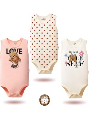 Mahfel Premium %100 Pamuklu Kız Atlet Çıtçıtlı Bebek Body Zıbın 777-827