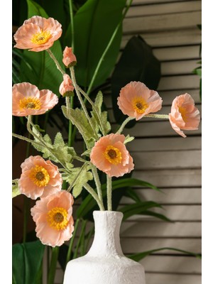 Güleç Yapay Çiçek Yapay Gelincik Çiçeği 60 cm Tek Dal