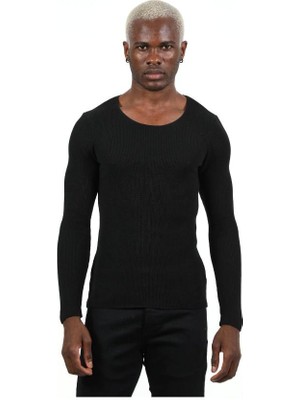 Elku Moda Slim Fit Naturel Pamuk Triko Kazak Tüylenmeyen Dar Kesim Body Fit Örme Şık ve Konforlu Erkek Kazak