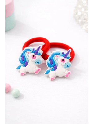 Nati Co Çocuk Lastik Toka 2’li Set – Sevimli Tek Boynuzlu At Saç Tokası