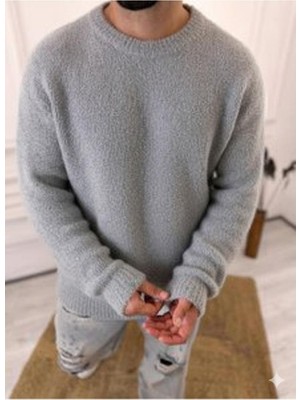 Elku Moda Sweatshirt Oversize Tüylenmez Polar Kazak Bol Kesim Naturel Pamuk Rahat Kesim Salaş Peluş Kazak