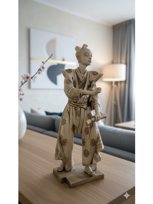 Tual Hobi Sanat Dekoratif Samuray Biblo 3D Figür Heykel