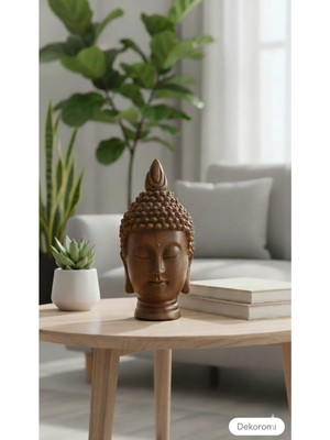 Tual Hobi Sanat Dekoratif Buda Büstü Heykeli (29X13CM) Ev ve Ofis Dekorasyon Biblo Obje