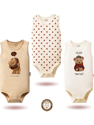 Mahfel 3'lü %100 Pamuklu Premium Çıtçıtlı Bebek Body Zıbın 832-833
