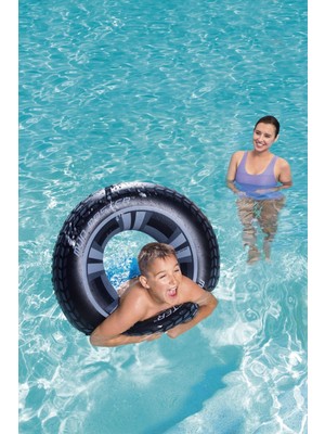 Toha Bestway 91 cm Jeep Tekerlek Deniz Simidi Şişme Yüzme Simidi Havuz ve Deniz Simidi