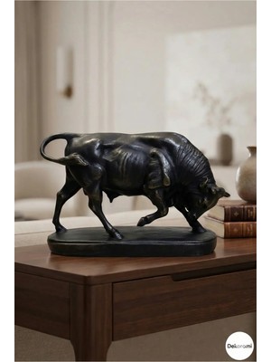 Tual Hobi Sanat Dekoratif Boğa Heykeli ve Biblo (25X16CM) Ev Ofis Dekorasyon ve Hediyelik Obje