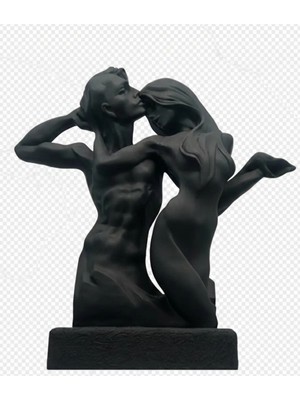 Tual Hobi Sanat Dekoratif Sevgililer Aşk Çifti (44X32CM) Dekorasyon ve Sevgililer Günü Hediyelik Heykel Biblo Obje
